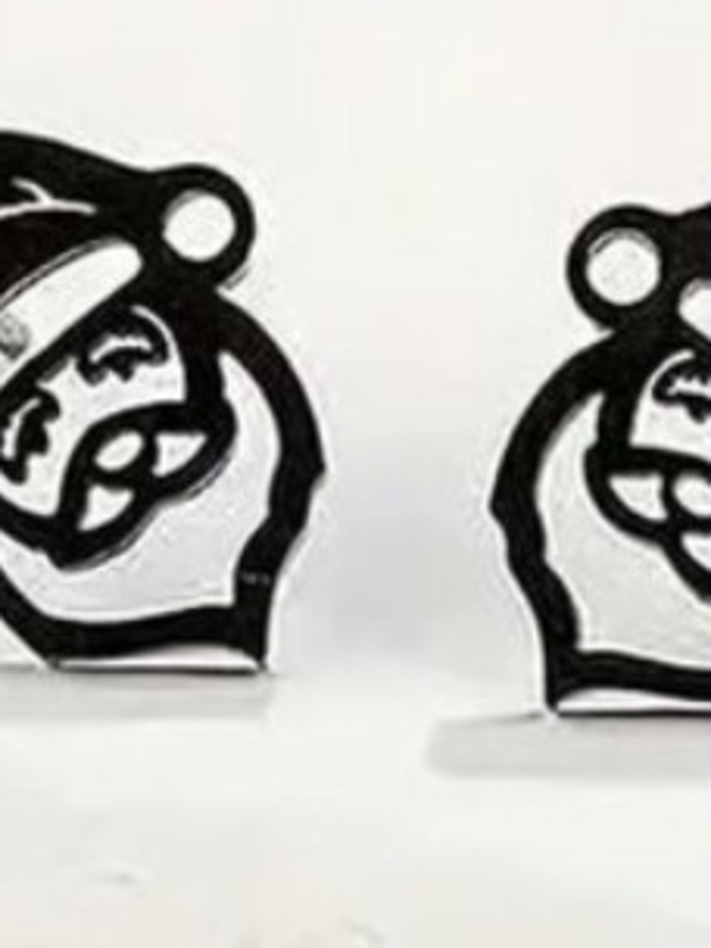 Black Santa Face Stud Earrings